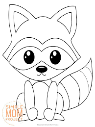 Coloring page of a raccoon. Free Printable Forest Raccoon Coloring Page Simple Mom Project