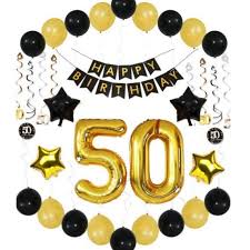 Happy 30th Birthday Decorations For Her 50th Birthday Decorations For Man Balloons Banner Ideas Decor 50 Year O Birthday Decorations For Men 50th Birthday Decorations 50th Birthday Party Decorations