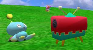 normal chao watching anime tv with night chao via background anime cool art sonic adventure 2