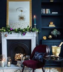 Filling A Home Or A Room Or Two With Dark Paint Colors Isn T Easy But The Striking Moody Final L Blue Living Room Christmas Fireplace Decor Interior Design