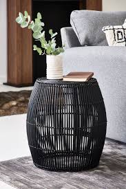 What shapes are available within wicker tabletop outdoor side tables? Next Black Rattan Side Table Black Side Table Wicker Side Table Rattan Side Table