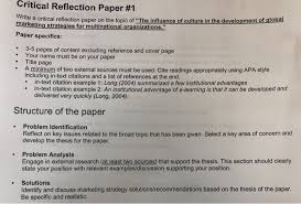 The more research you do, the stronger your solutions to the problem will be in the paper.6 x research source. Critical Reflection Paper 1 Te A Critical Reflect Chegg Com