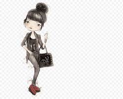 Simak proses pembuatan dari tas dior. Boneka 30 Wanita Memegang Sketsa Tas Hitam Png Klipartz
