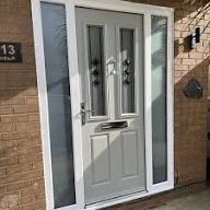 Secure composite front door installation
