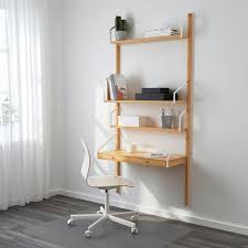 Svalnas Combinaison De Bureau Murale Bambou 86x35x176 Cm Ikea En 2020 Bureau Mural Rangement Mural Bureau Mural Ikea
