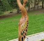 Memorial pine cardinal carving 40" tall