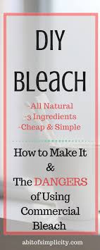 Dangers Of Bleach A Homemade Bleach Alternative A Bit Of Simplicity Bleach Alternative Homemade Bleach Homemade Bleach Alternative