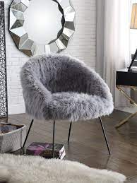 ana lux fur accent chair dressing chair comfy chairs grey chair