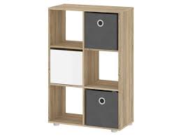 Module 6 Cases Divide Coloris Chene Clair Et Blanc Brillant Vente De Bibliotheque Et Vitrine Conforama Bibliotheque Chene Clair Chambre Invite