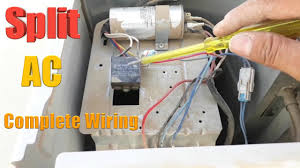 Go around the unit removing the a/c units are to be hard wired, just as hot water heaters are, with a means a of disconnect, within sight. Split Air Conditioner Full Wiring Connection Ac Outdoor 4 Wire Control Full Wrirng Aj Engineering Youtube