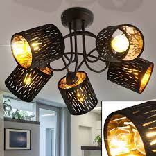 Change it into a hanging lamp if you prefer a hanging lamp over a ceiling light, you can easily expand the ceiling light with the suspension kit. Ceiling Lamp Velvet Black Gold Decor Die Cuts Globo Tuxon Meinelampe