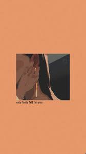 Lockscreen Orange Pastel Only Fools Fall For You Cartoon Icons Cute Backgrounds Black Girl Aesthetic