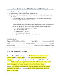 4.2 have a thesis statement. How To Write Literature Review