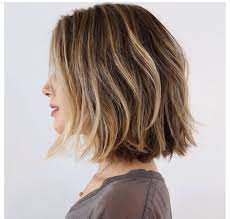 Love This Beautiful Hair Color Medium With Blonde Highlights At Collar Bone Thick Hair Styles Short Shoulder Length Hair Hair Styles