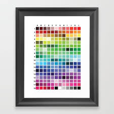Color Chart Framed Art Print