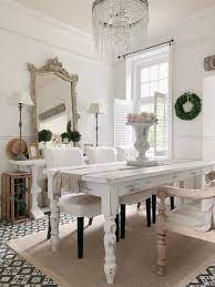 The dining table is built from sturdy wood and comfortably seats up to four. 41 Beautiful Shabby Chic Dining Room Designs Digsdigs
