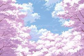 Cherry blossoms or sakura in japanese are a majestic symbol of spring. Sky Backgrounds Cherry Blossom Wallpaper Anime Cherry Blossom Anime Scenery Wallpaper