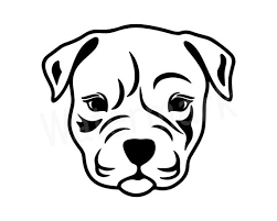 Pit bull print pitbull art single line drawing black and | etsy. Drawing Head Pitbull Dog Drawing Easy