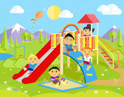 Ver más ideas sobre juegos al aire libre, juegos para fiestas infantiles, juegos para cumpleaños. Zona De Juegos Con Tobogan Y Ninos Parque Jugar Nino Infancia Al Aire Libre El Equipo Y La Escalera La Felicidad Y La Recreacion Naturaleza Y Ocio La Recreacion Y La Ilustracion