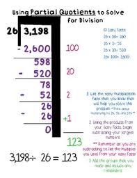 Division Partial Quotient Anchor Chart Worksheets Teaching