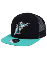 New Era Florida Marlins Classic Trucker 9fifty Snapback Cap Teal Black Adjustable Snapback Cap Marlins Sports Fan Shop