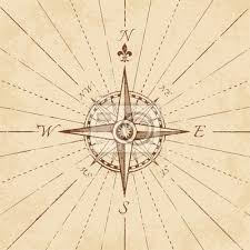 Vector antiguo de grunge rosa de los vientos pinturas para la pared •  cuadros Rosa de los vientos, papel viejo, forma de estrella | myloview.es