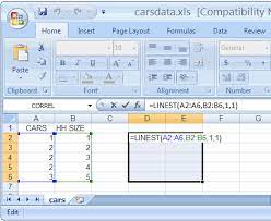 Excel 2007 Two Variable Regression Using Function Linest