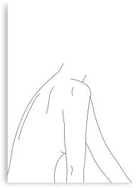 Abstract outline illustration black and white figure silhouette. Woman S Body Line Drawing Illustration Ama Canvas Print By Thecolourstudy In 2021 Outline Art Line Drawing Line Art Drawings
