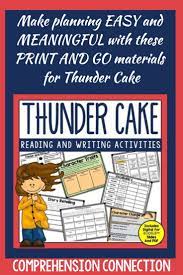 Thunder Cake Activities Mentor Texts Book Companion Reading Comprehension Activities