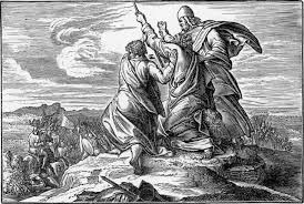 Aaron and hur holding up moses' arms (1863) is a sculpture monument by albert wolff after a design by christian daniel rauch, in friedenskirche, potsdam, germany. Religion In The Home Part 2 La Vista Church Of Christ