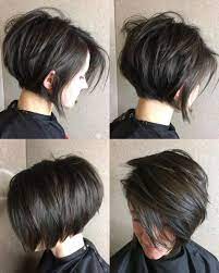 Short Layered Brunette Bob Thick Hair Styles Short Bob Hairstyles Short Hair With Layers