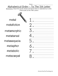 Campfire, camping, canoe, s'more, hammock) Alphabetical Order To The Fifth Letter Worksheet Have Fun Teaching