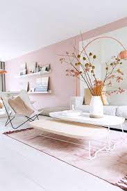 Blush Pink Walls Rug Pink Living Room Pastel Interior Interior