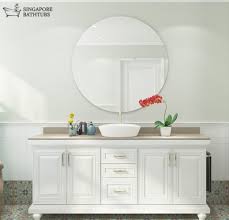 This rubber framed round wall mirror from better bevel is a. Bordeaux 5 Round Bathroom Mirror Singapore Bathroom Accessories