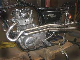 Hi Pipes With Mufflers Gordonscott Engineering Xs650 Custom Exhaust Xs650 Muffler Engineering
