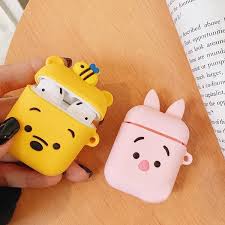 For Airpods Case Cute Cartoon Protective Cover Wireless Earphone Case For Air Pods 2 Headphone Case With Finger Ring Strap Cover Airpod Case Cute Cases Disney Cases