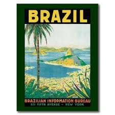 Vintage Travel Rio De Janeiro Brazil Coastal Beach Postcard Zazzle Com Affiche De Voyage Vintage Carte Postale Cartes Postales Vintage Travel