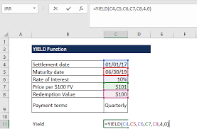 Yield Function Formula Examples Calculate Yield In Excel