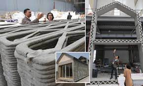 Giant 3d Printer Creates 10 Full Sized Houses In A Day 3d Printed House 3d Printer 3d Printing Materials