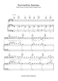 Summertime Sadness Summertime Sadness Sheet Music Sheet Music Notes