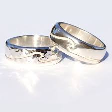 Silver Wedding Band Ocean Wave Thick Band Hand Made In Hawaii Ocean Wave Ring Minim Sterling Silver Wide Band White Gold Diamond Rings Silver Wedding Bands
