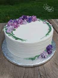 Purple And Lavender Simple Flower Cake Birthday Cake With Flowers Buttercream Birthday Cake Creative Cake Decorating