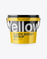 Glossy Plastic Bucket Mockup In Bucket Pail Mockups On Yellow Images Object Mockups Mockup Free Psd Mockup Mockup Psd