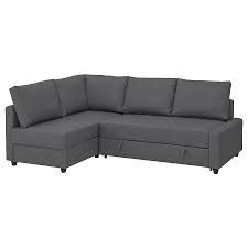 Friheten Eckbettsofa Mit Bettkasten Mit Zusatzlichen Ruckenkissen Skiftebo Dunkelgrau Ikea Deutschland Sofa Bett Bett Lagerung Ecksofa