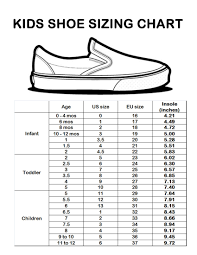 Kids Shoe Size Chart