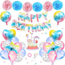 Colorful birthday party decorations, rainbow party decorations supplies with happy birthday banner, colorful pennant banner, paper fan party decorations set, rainbow circle paper garland, honeycomb balls and colorful foil fringe curtain for kids women men. Rainbow Birthday Decorations For Kids Ice Cream Party Decorations With Diy Cake Topper Happy Birthday Rainbow Banner Star Heart Gradient Balloons For Girls Boys Birthday Baby Shower Decorations Buy Online In Aruba