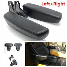 Comfortable Pair Black Pu Leather Vehicle Seat Arm Rest Armrests Left Right Side Arm Rest Leather Pu Leather