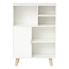 Yjiijy Bibliotheque Scandinave Meuble De Rangement Avec 5 Etageres Etagere De Rangement Avec Portes Et Armoire Rangement Rangement Pour Porte Meuble Rangement