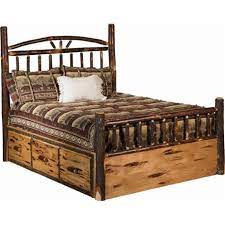 Such log beds are a piece of our nation's heritage and will last as heirlooms for generations to come. Rustic Hickory Log Bed Wagon Wheel Style With Storage Twin Full Queen King