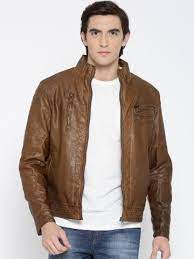 Buy Flying Machine Brown Faux Leather Biker Jacket On Myntra Paisawapas Com Faux Leather Biker Jacket Biker Jacket Jackets